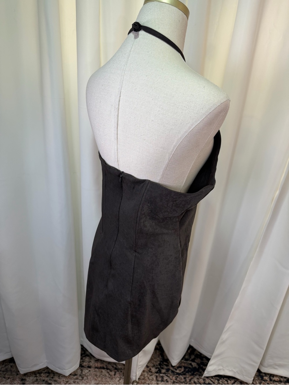 Meji Meji ‘Arewa’ Sculpted Halter Dress in “Coco Crush Brown” Size 8 - Picture 14 of 16